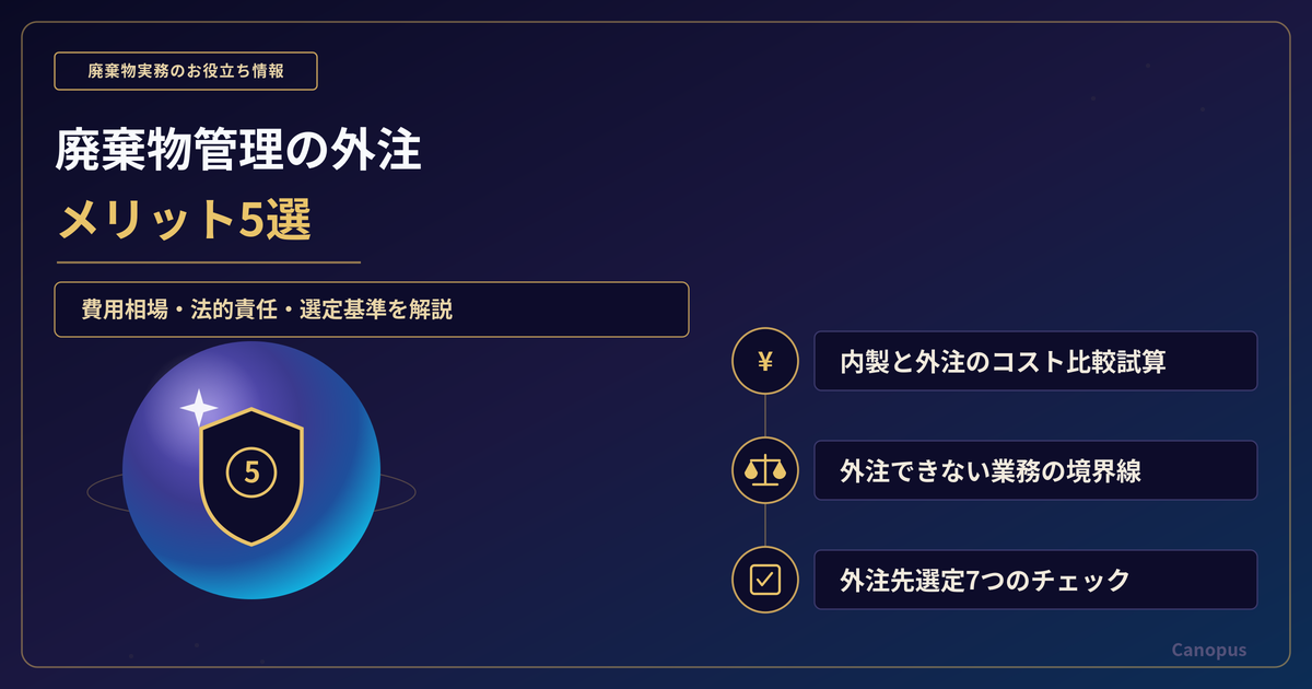 廃棄物管理を外注するメリット5選｜費用相場・法的責任・選定基準を徹底解説