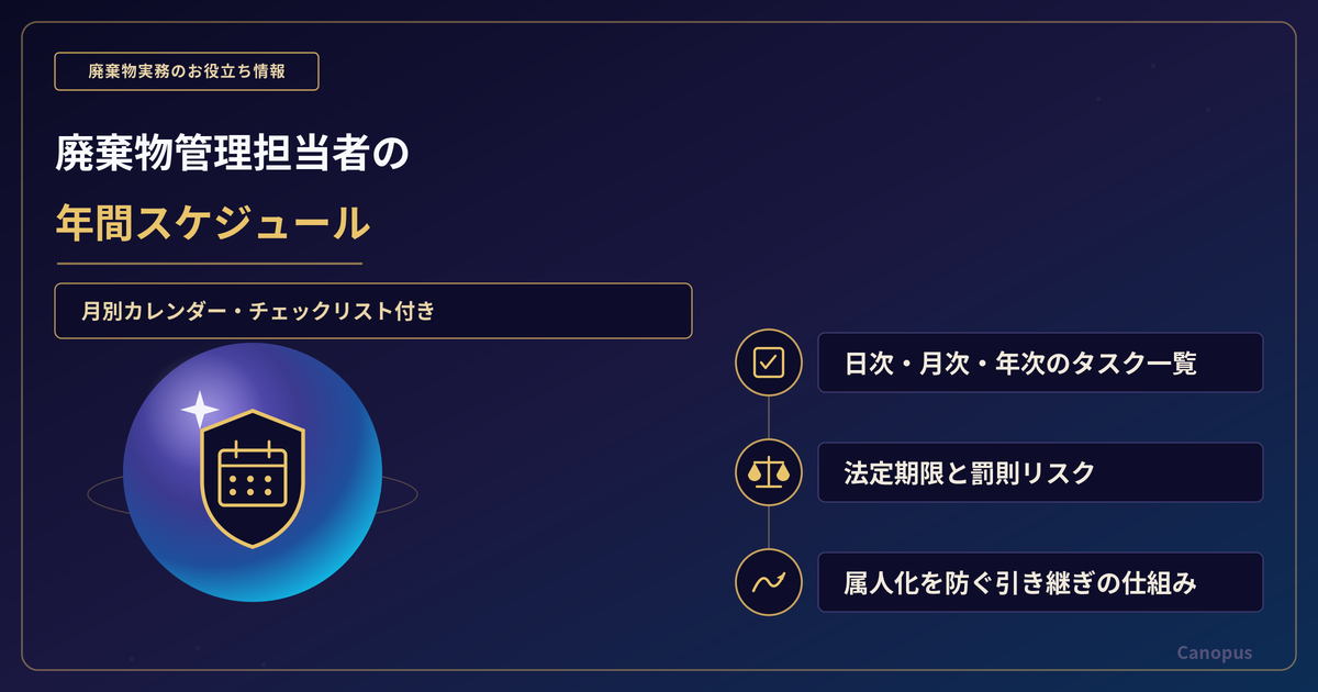 廃棄物管理担当者の年間スケジュール完全ガイド｜月別カレンダー・チェックリスト付き