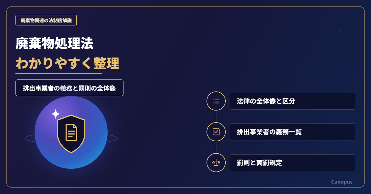 廃棄物処理法とは？排出事業者の義務と罰則をわかりやすく整理