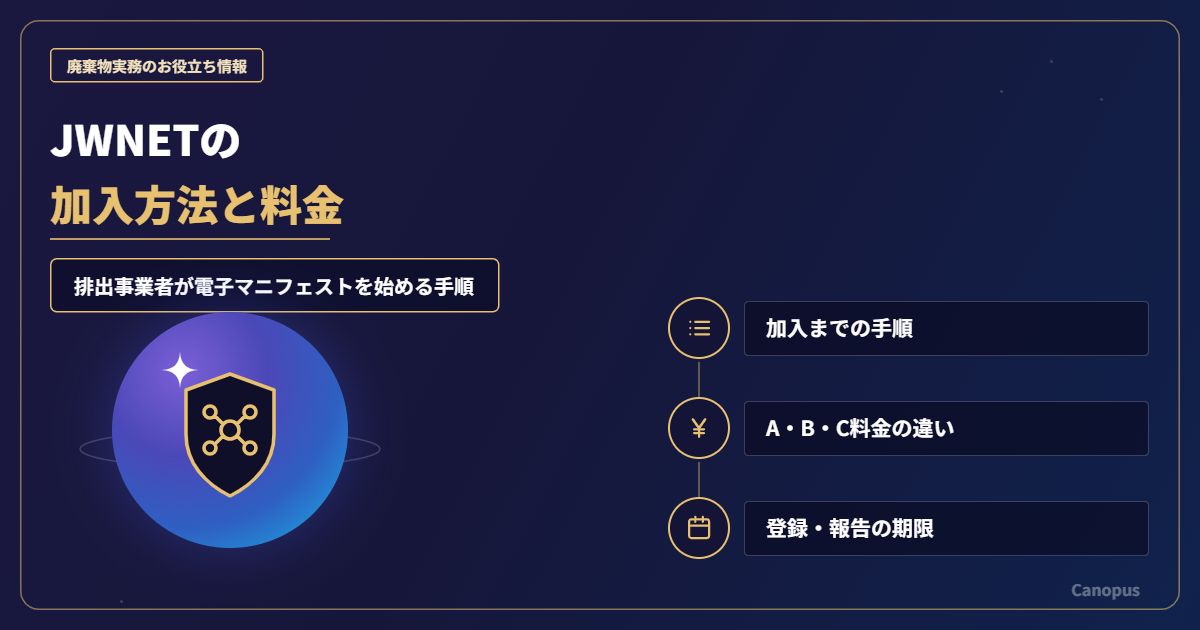 JWNETの加入方法と料金｜排出事業者が電子マニフェストを始める手順